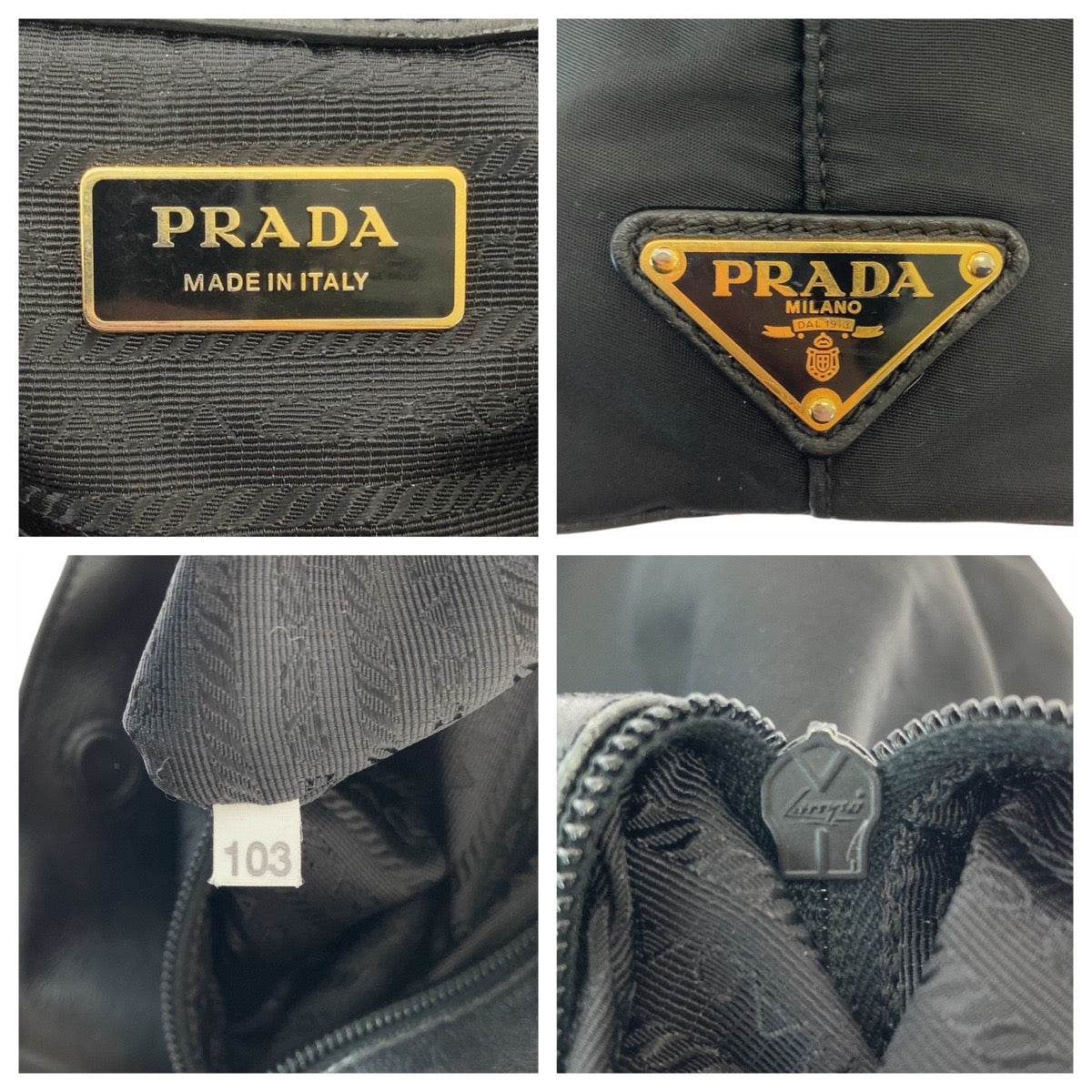 Prada Nylon Leather Tessuto Logo Tote Bag