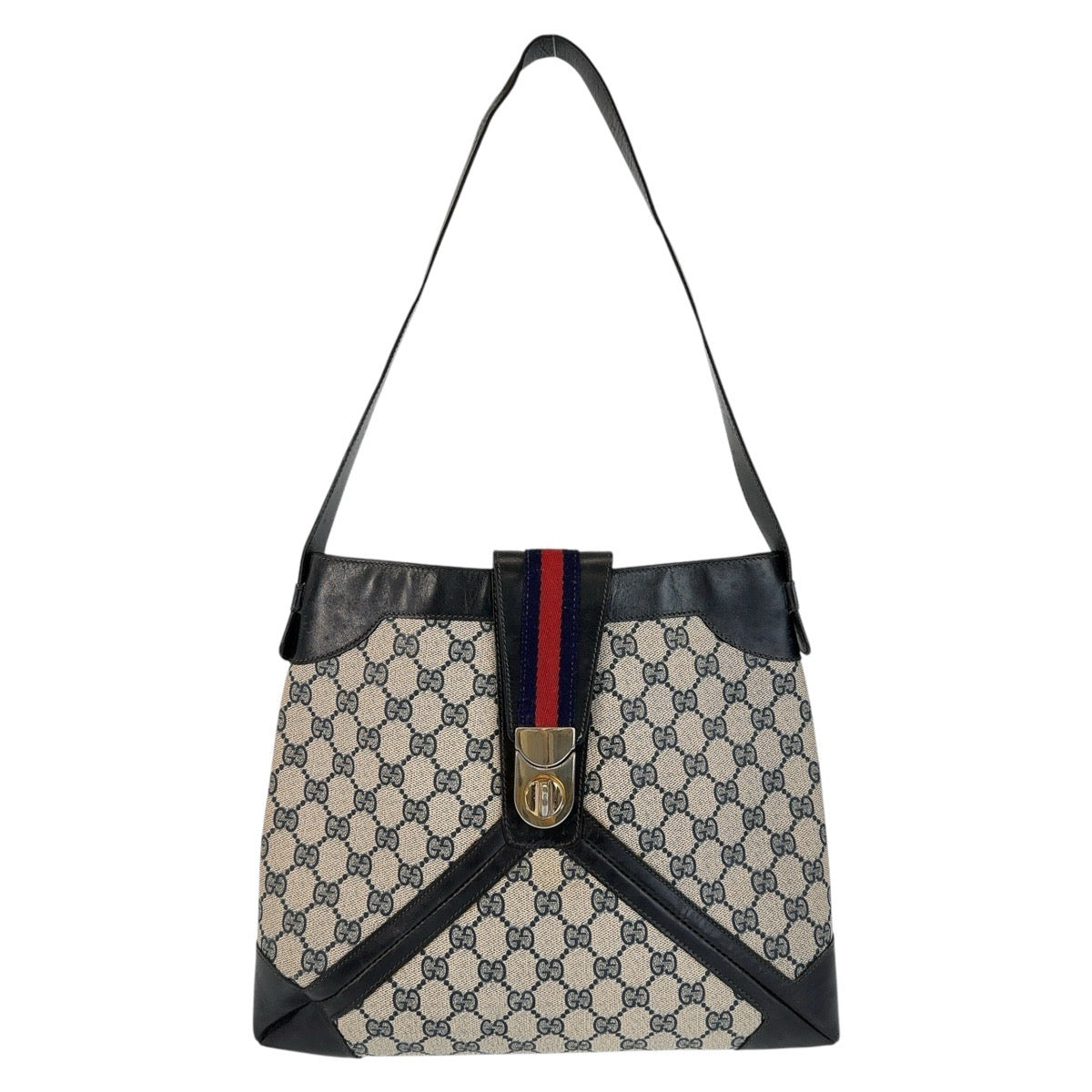 Gucci Vintage GG Supreme Canvas Leather Hobo Bag