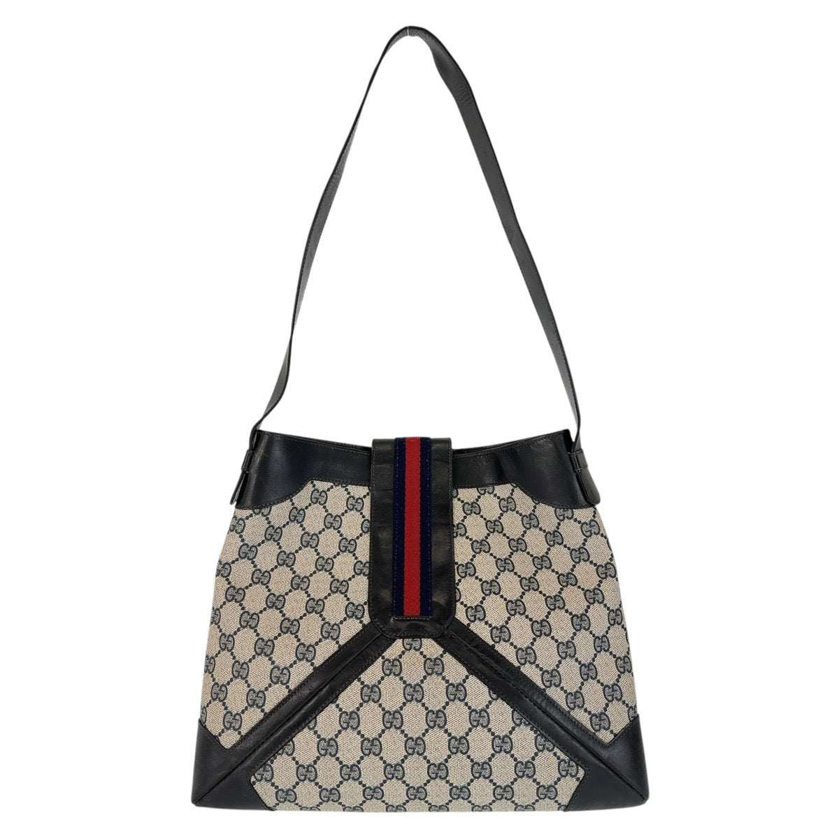 Gucci Vintage GG Supreme Canvas Leather Hobo Bag