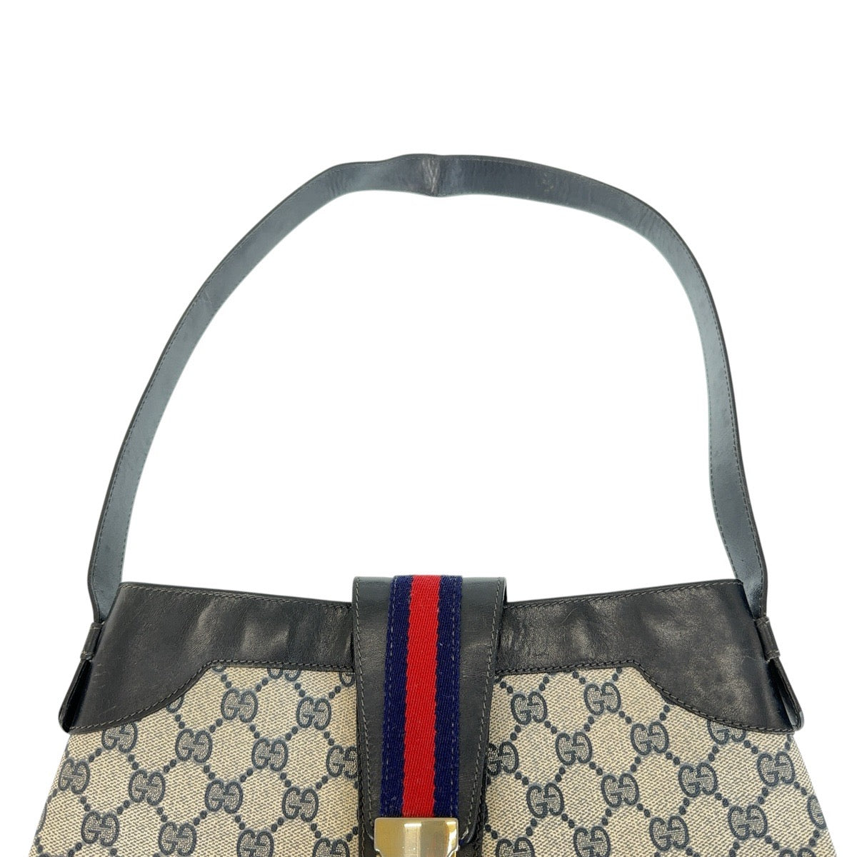 Gucci Vintage GG Supreme Canvas Leather Hobo Bag