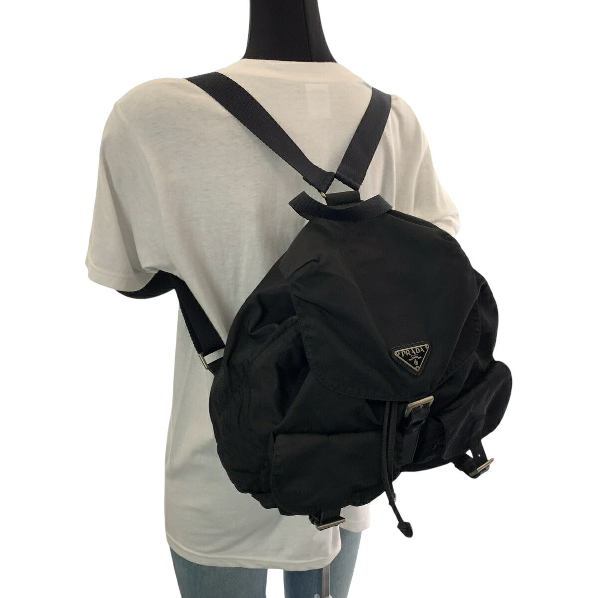 Prada Nylon Tessuto Logo Backpack