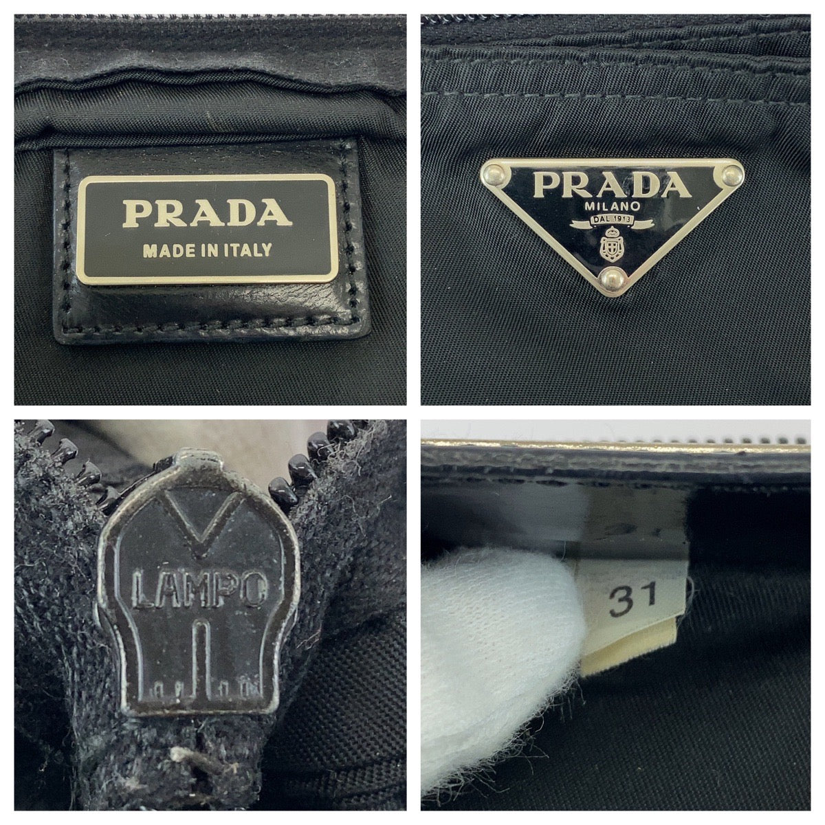 Prada Nylon Tessuto Logo Plate Shoulder Bag