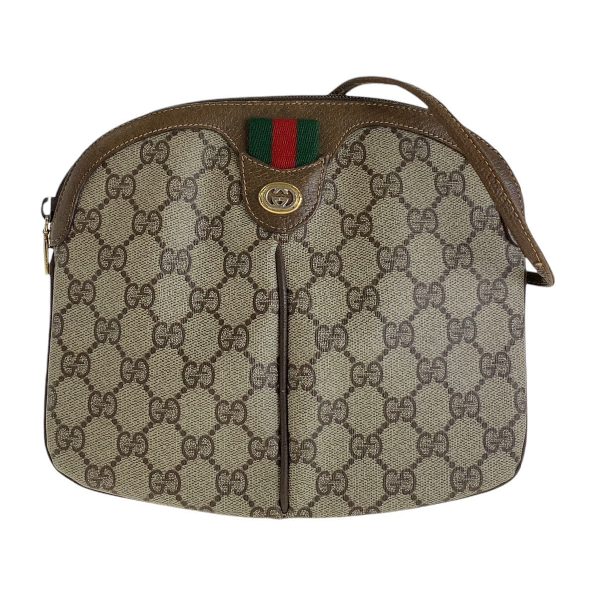 Gucci Vintage GG Supreme Canvas Leather Shoulder Bag