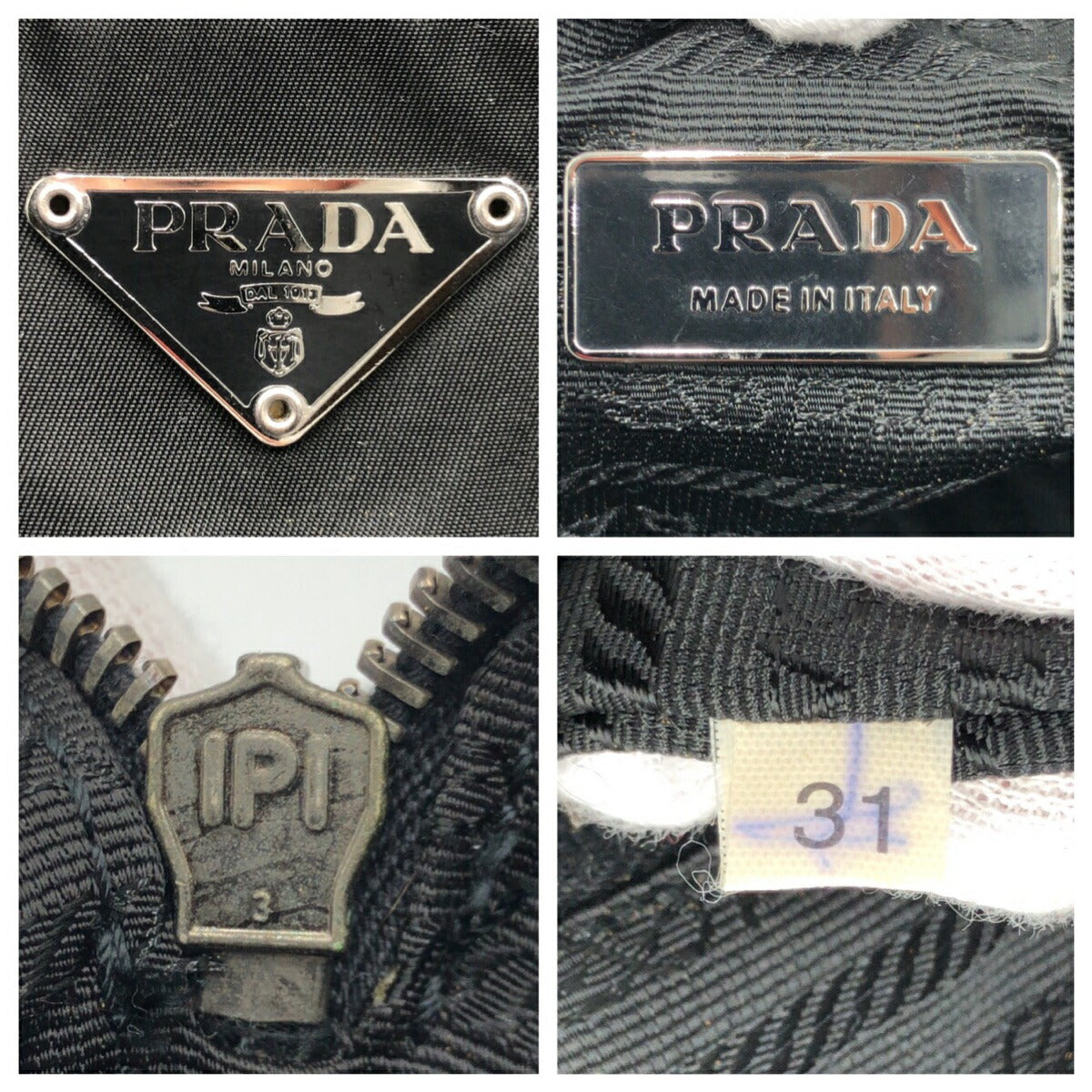 Prada Nylon Tessuto Triangle Logo Boston Bag