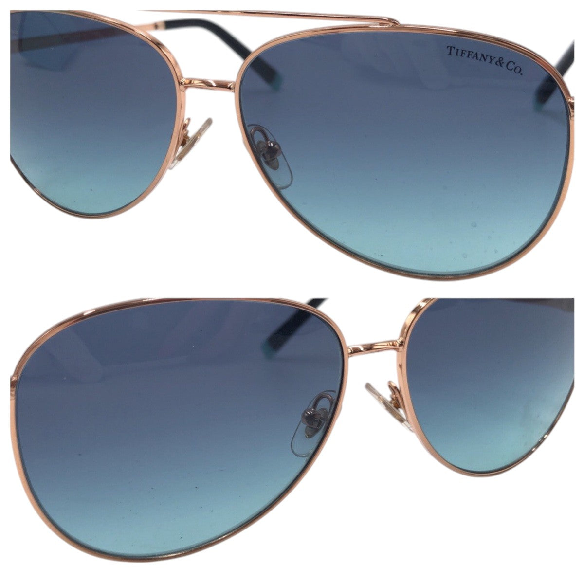 Tiffany & Co Blue Gold Metal Sunglasses TF3074