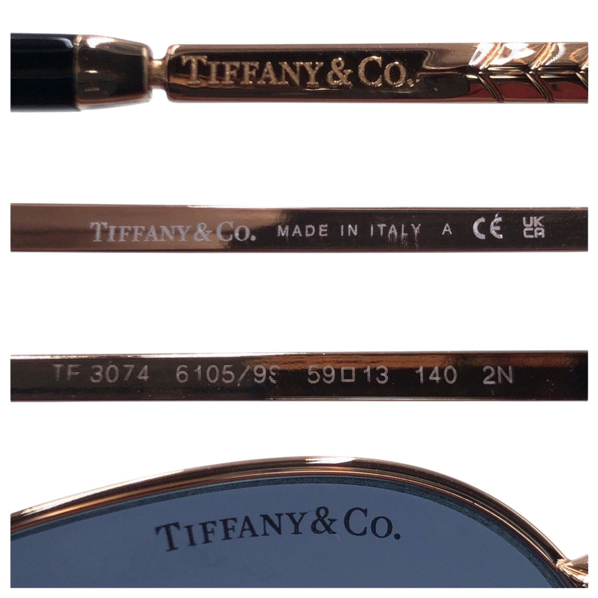 Tiffany & Co Blue Gold Metal Sunglasses TF3074