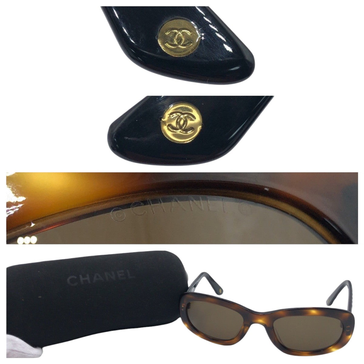 Chanel Vintage Matelasse Coco Mark Sunglasses