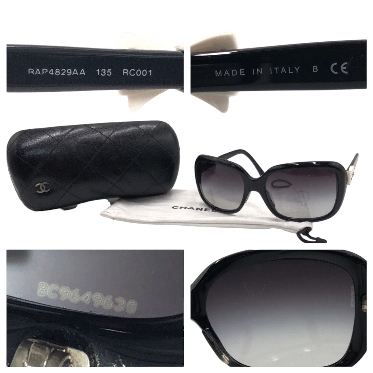 Chanel Coco Mark Ribbon Plastic Sunglasses