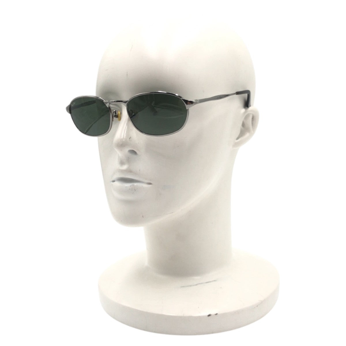 Ray-Ban Vintage Silver Green Metal Round Sunglasses