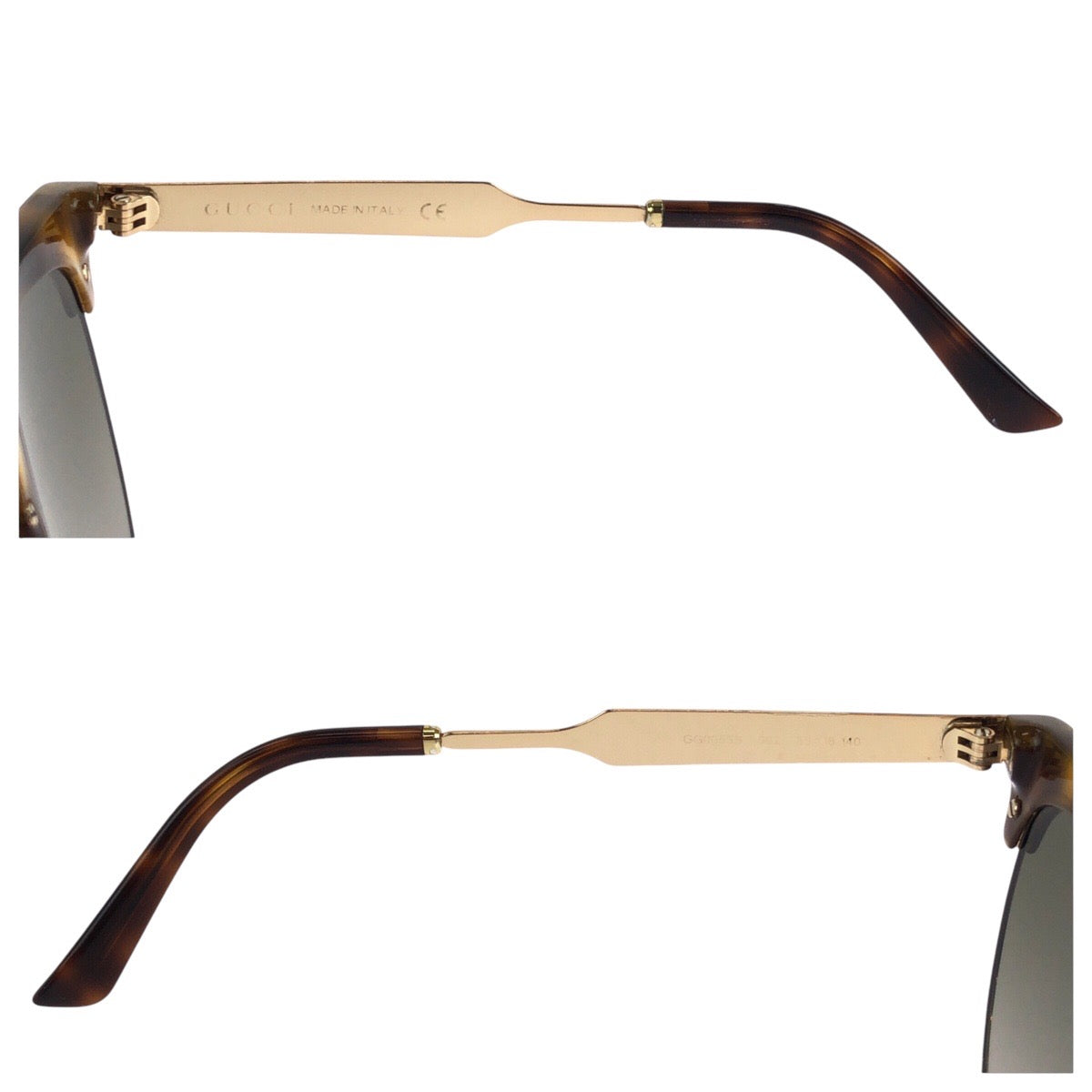 Gucci Amber Brown Yellow Gold Sunglasses GG0055S