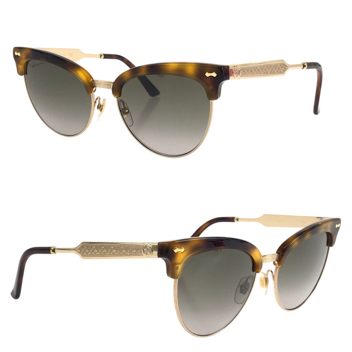 Gucci Amber Brown Yellow Gold Sunglasses GG0055S