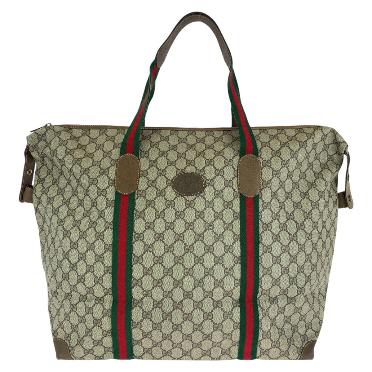 Gucci Vintage GG Supreme Canvas Leather Boston Bag