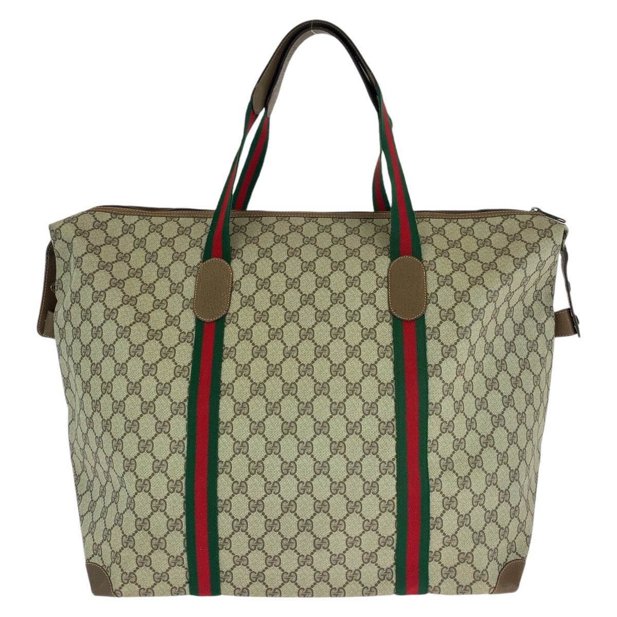 Gucci Vintage GG Supreme Canvas Leather Boston Bag