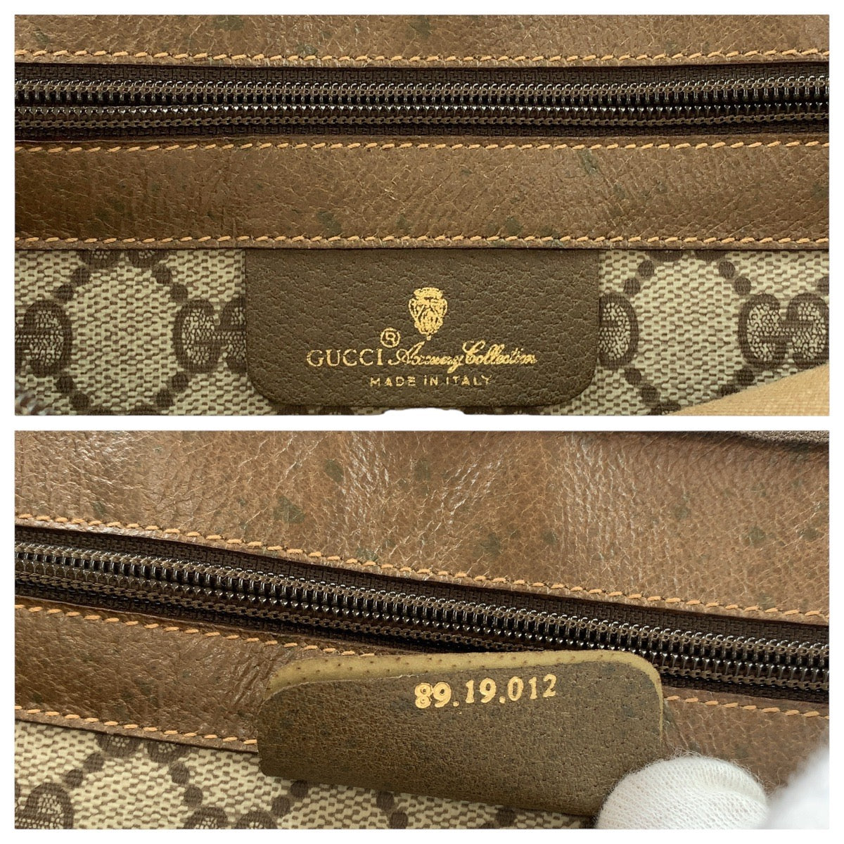 Gucci Vintage GG Supreme Canvas Leather Boston Bag