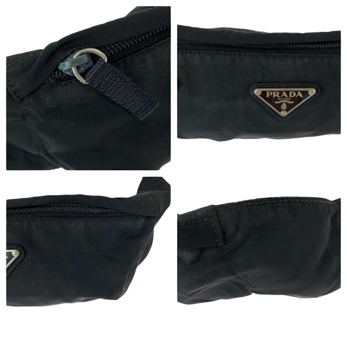 Prada Nylon Tessuto Logo Plate Waist Bag