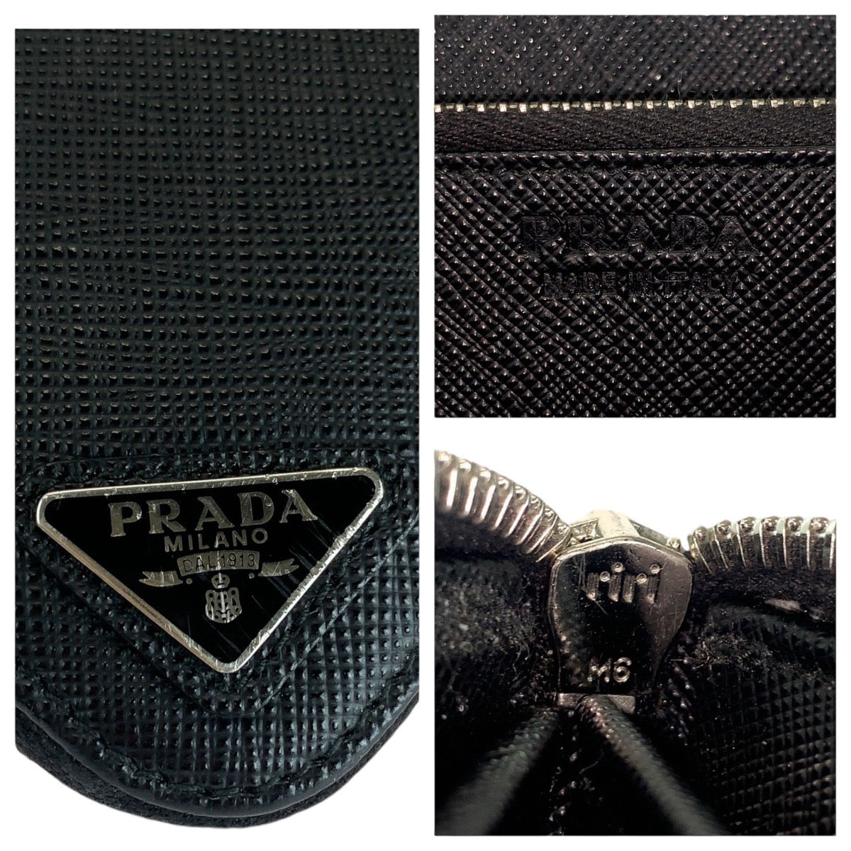 Prada Saffiano Leather Long Wallet Black