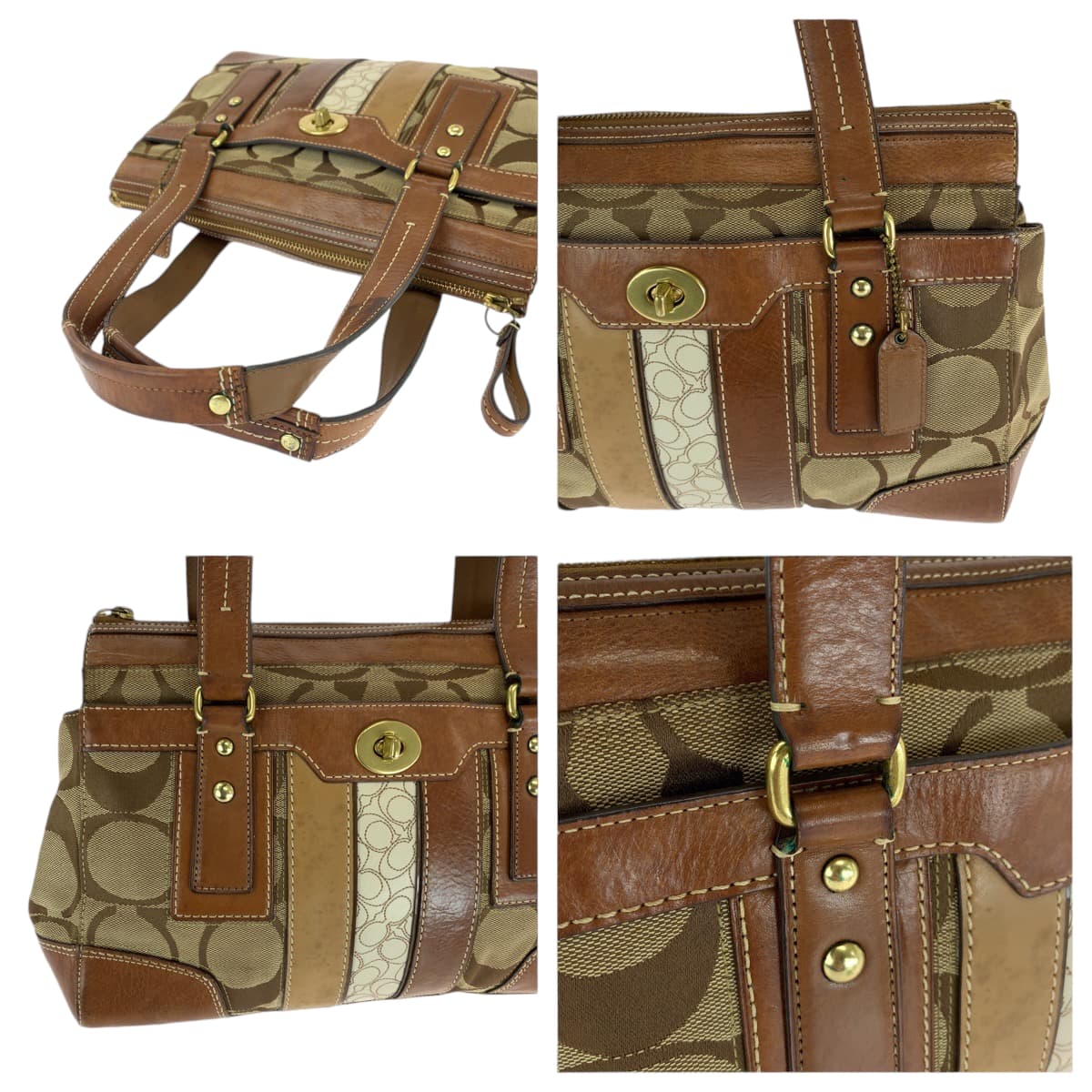 Coach Leather Canvas Handbag 11071