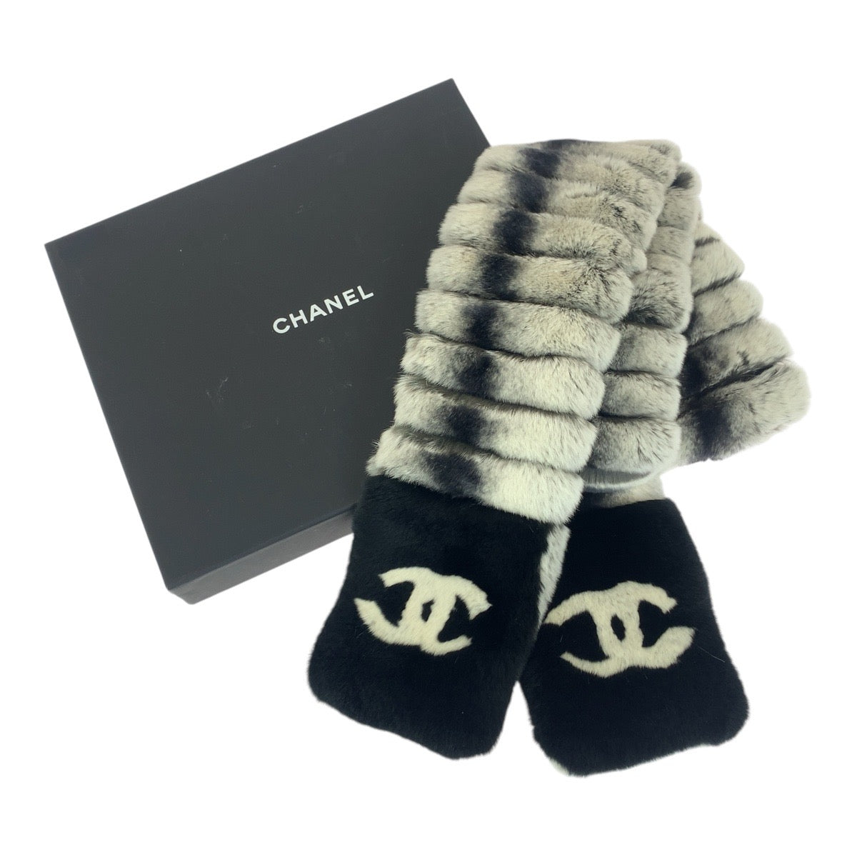 Chanel Coco Mark Multicolor Fur Scarf