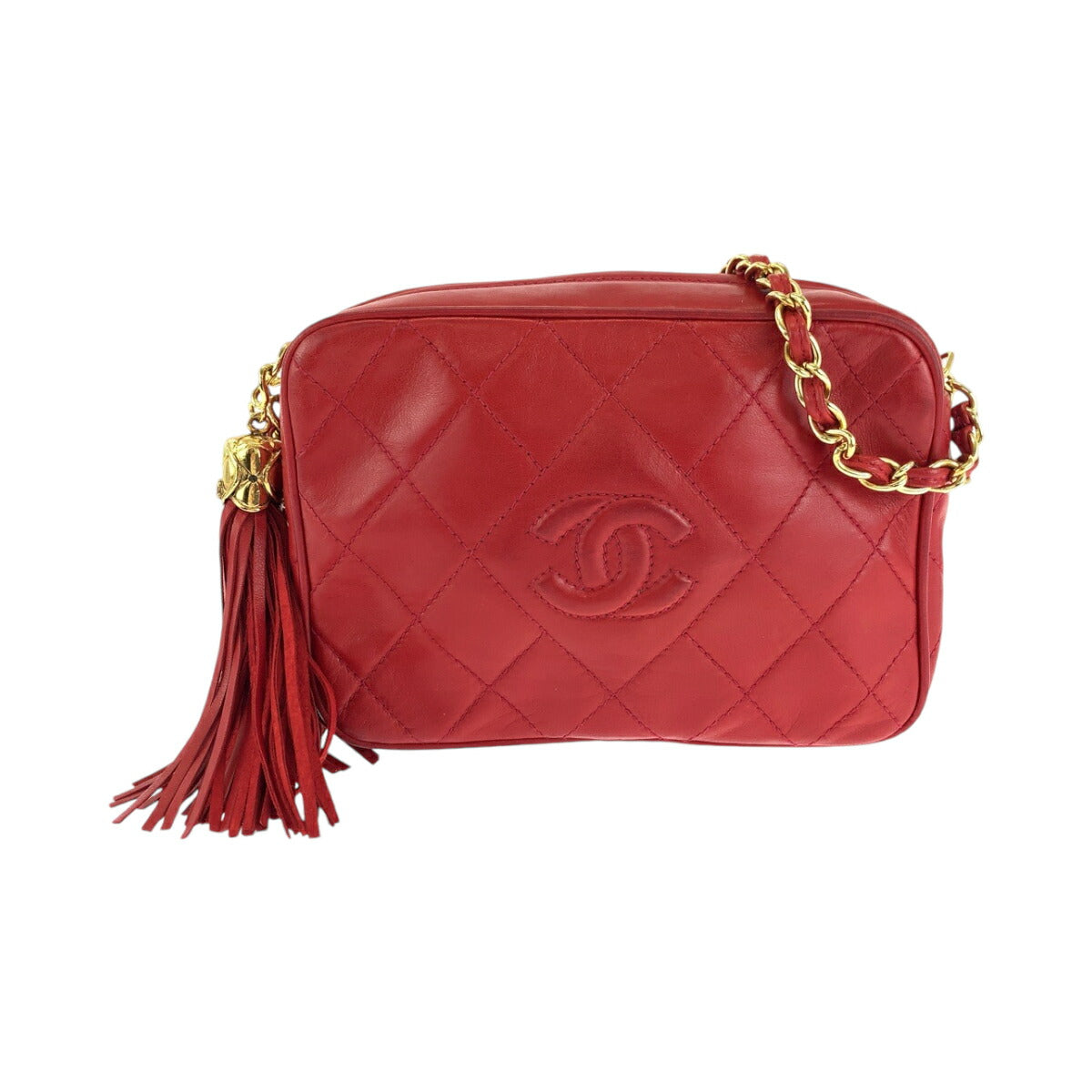 Chanel Vintage Lambskin Matelasse Fringe Tassel Bag