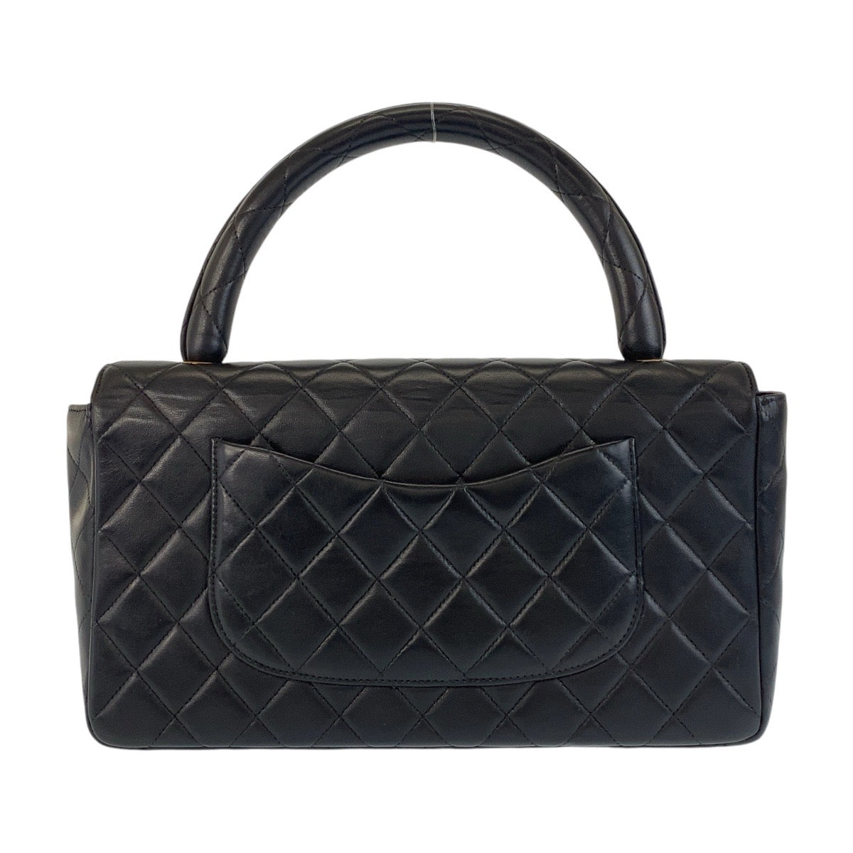 Chanel Lambskin Matelasse Handbag Black Gold