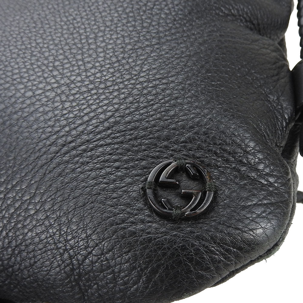 GUCCI Leather Shoulder Bag 268244 Black