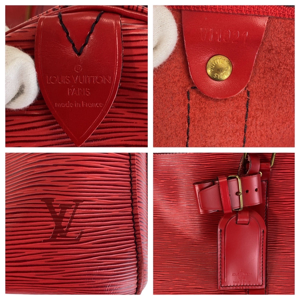 Louis Vuitton Epi Keepall 55 Castilian Red Leather Bag