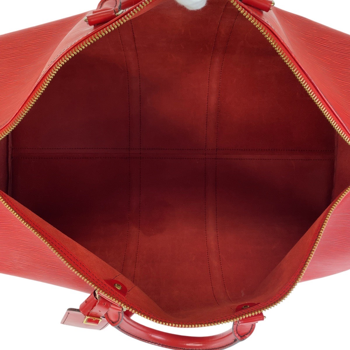 Louis Vuitton Epi Keepall 55 Castilian Red Leather Bag