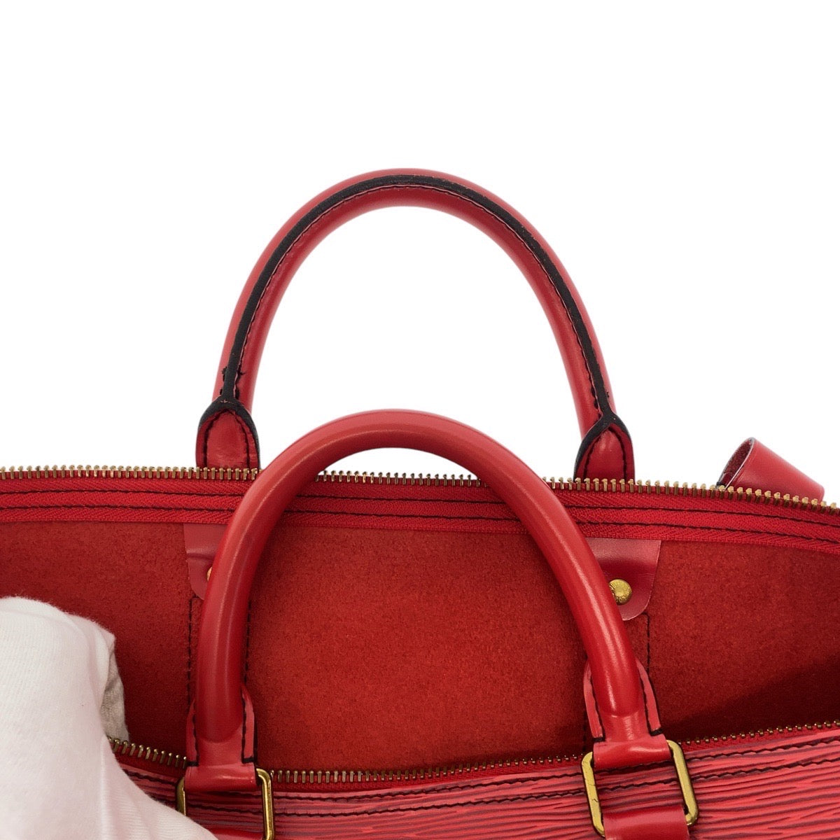 Louis Vuitton Epi Keepall 55 Castilian Red Leather Bag