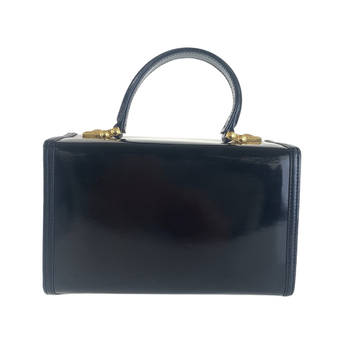 Versace Vintage Black Enamel Vanity Handbag