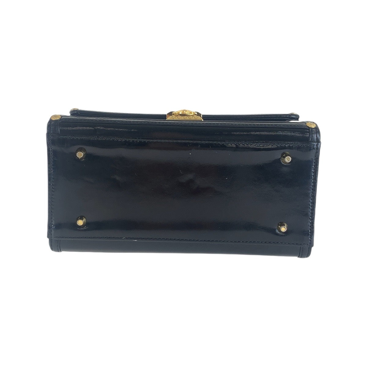 Versace Vintage Black Enamel Vanity Handbag