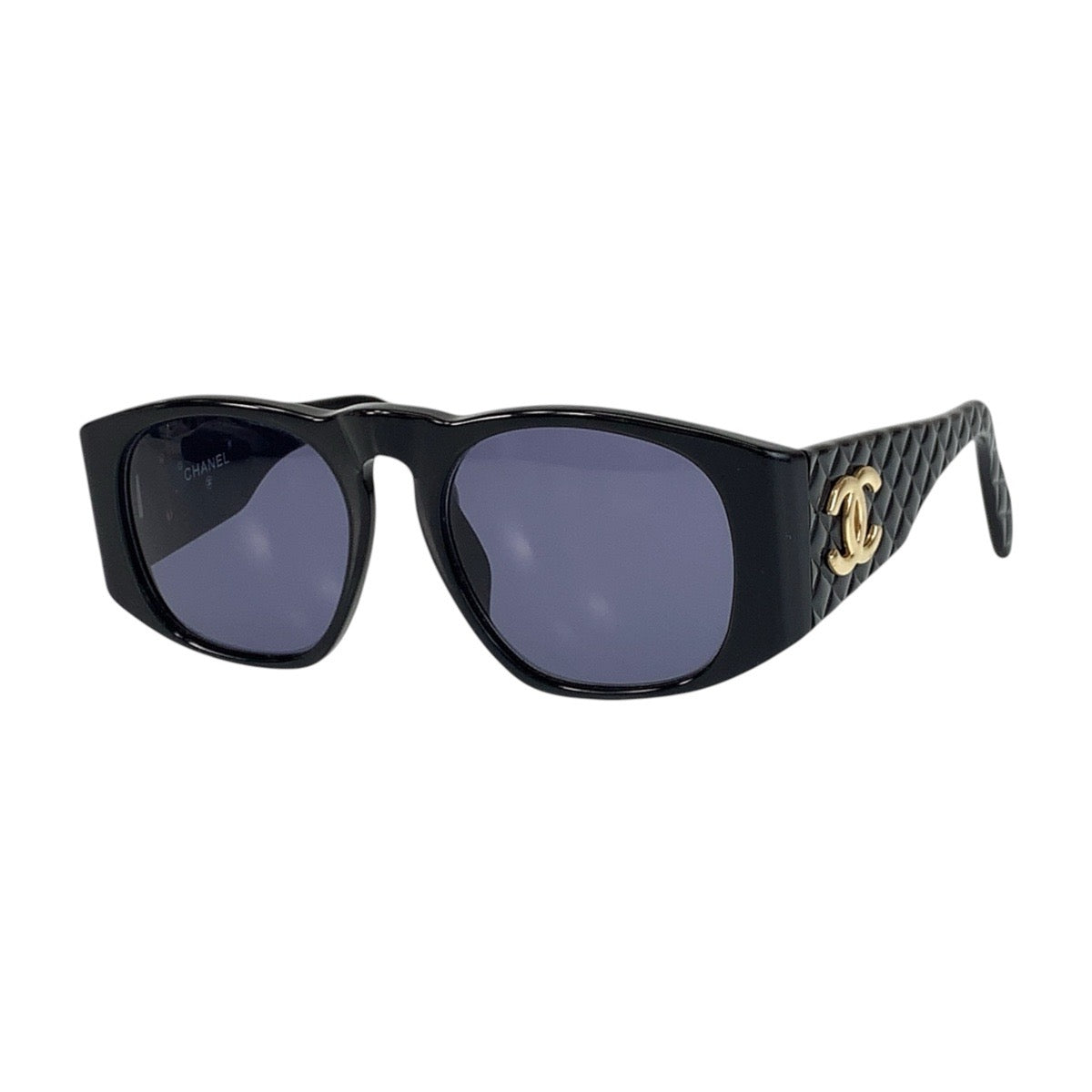 Chanel Matelasse Coco Mark Sunglasses Black