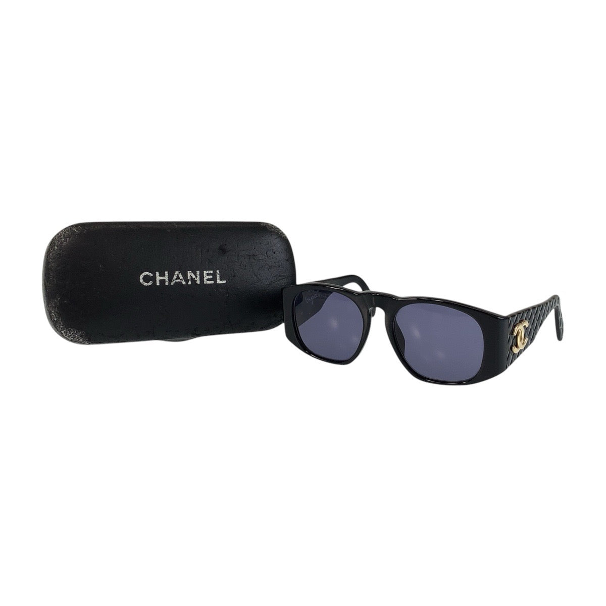 Chanel Matelasse Coco Mark Sunglasses Black