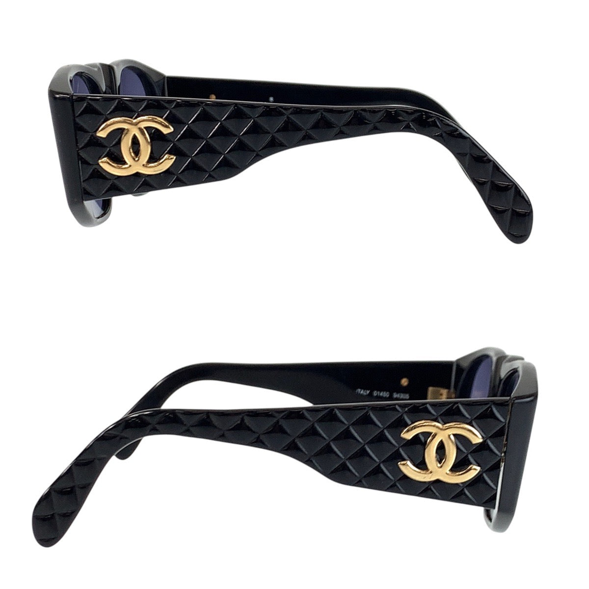 Chanel Matelasse Coco Mark Sunglasses Black