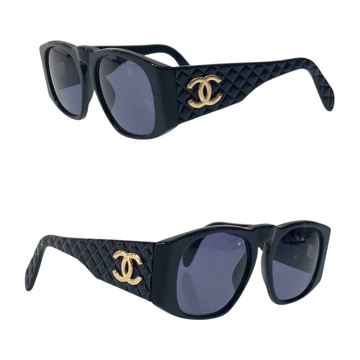 Chanel Matelasse Coco Mark Sunglasses Black