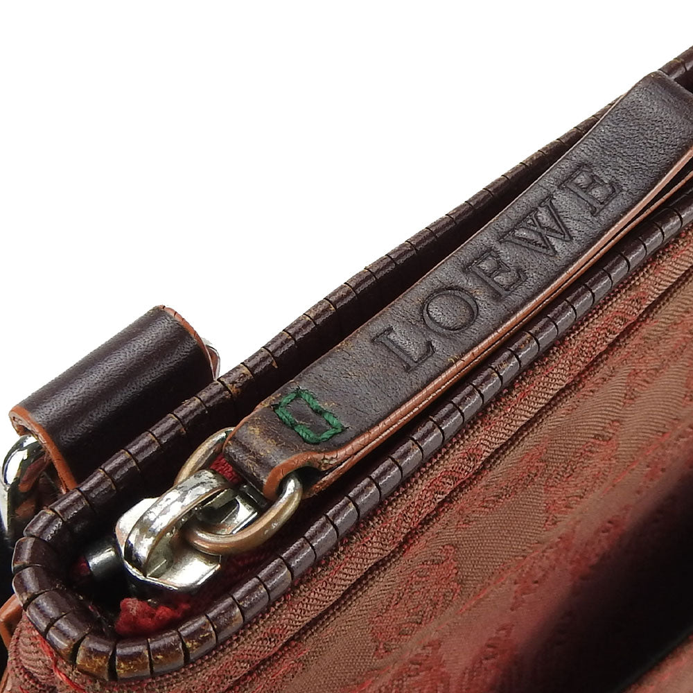 Loewe Anagram Canvas Leather Shoulder Bag