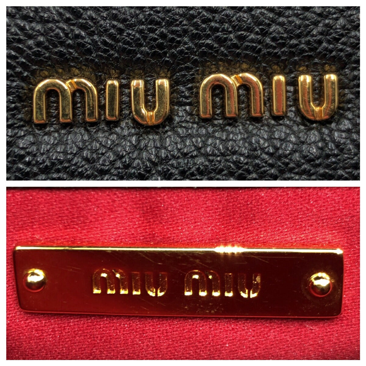 Miu Miu Leather Rhinestone Clutch Bag