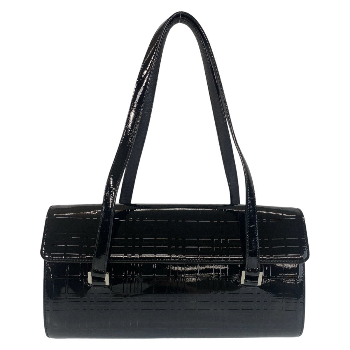 Burberry Check Embossed Black Shoulder Bag