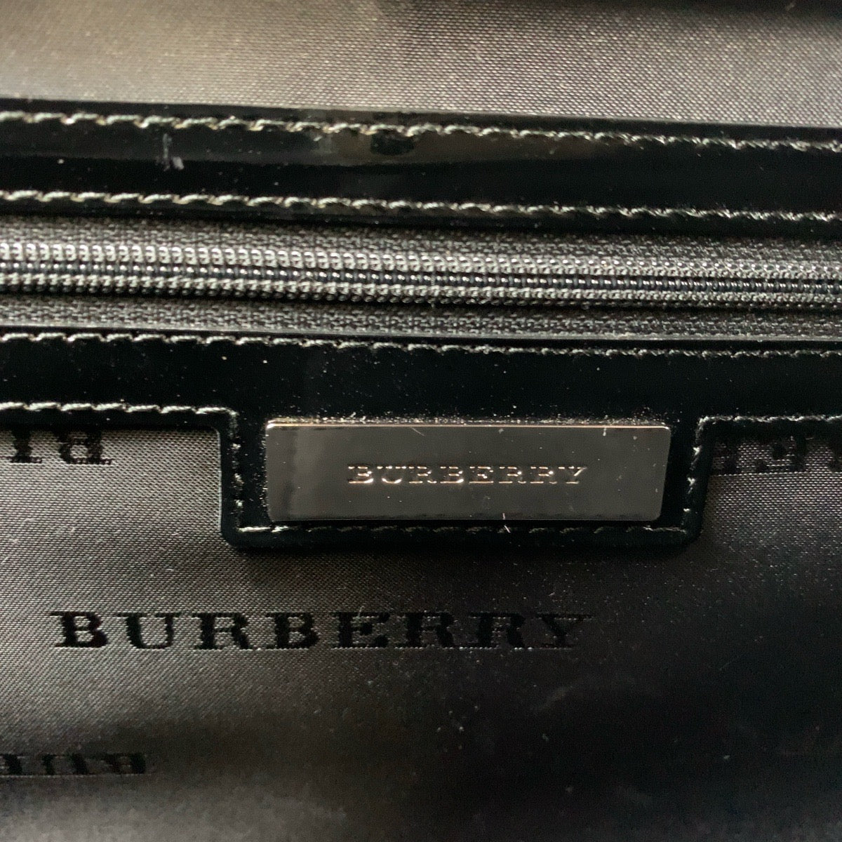 Burberry Patent Leather Tote Shoulder Bag