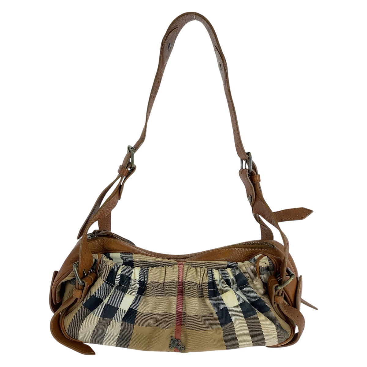 Burberry Canvas Leather Check Shoulder Bag