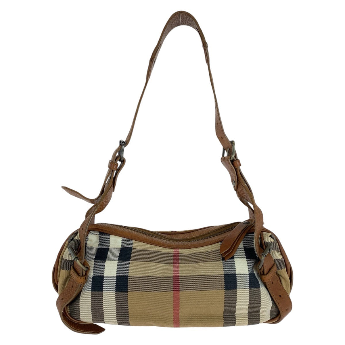 Burberry Canvas Leather Check Shoulder Bag