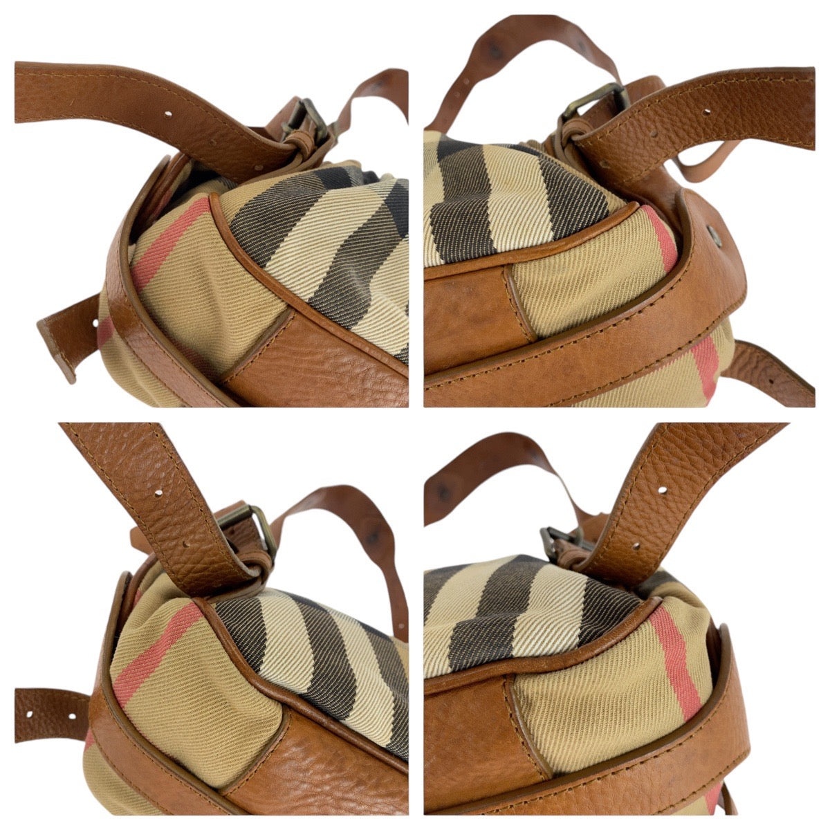 Burberry Canvas Leather Check Shoulder Bag