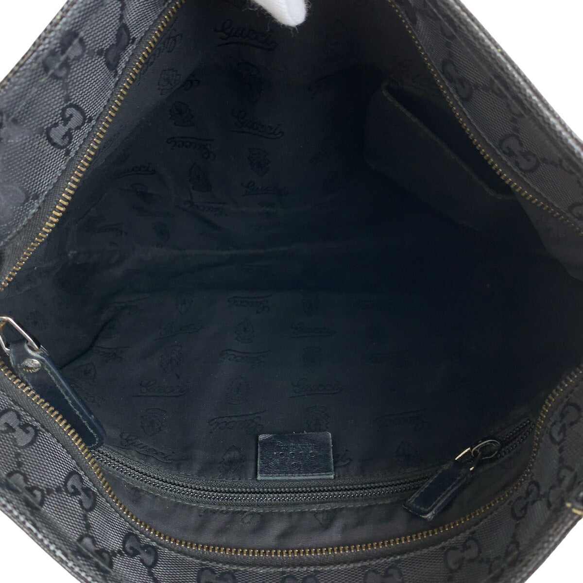 Gucci Black GG Imprime PVC Messenger Bag