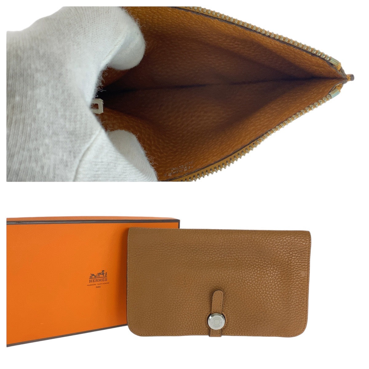 Hermes Dogon GM Long Wallet Light Brown