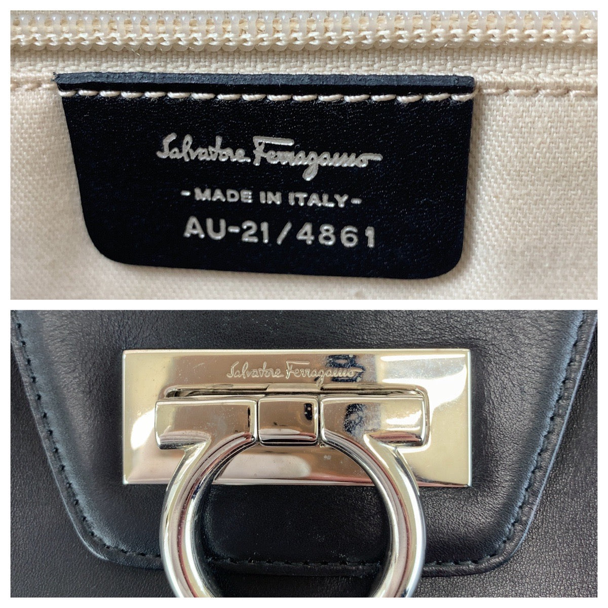 Salvatore Ferragamo Leather Gancini Shoulder Bag