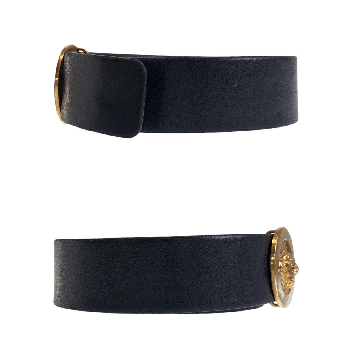 Chanel Vintage Lion Buckle Leather Belt