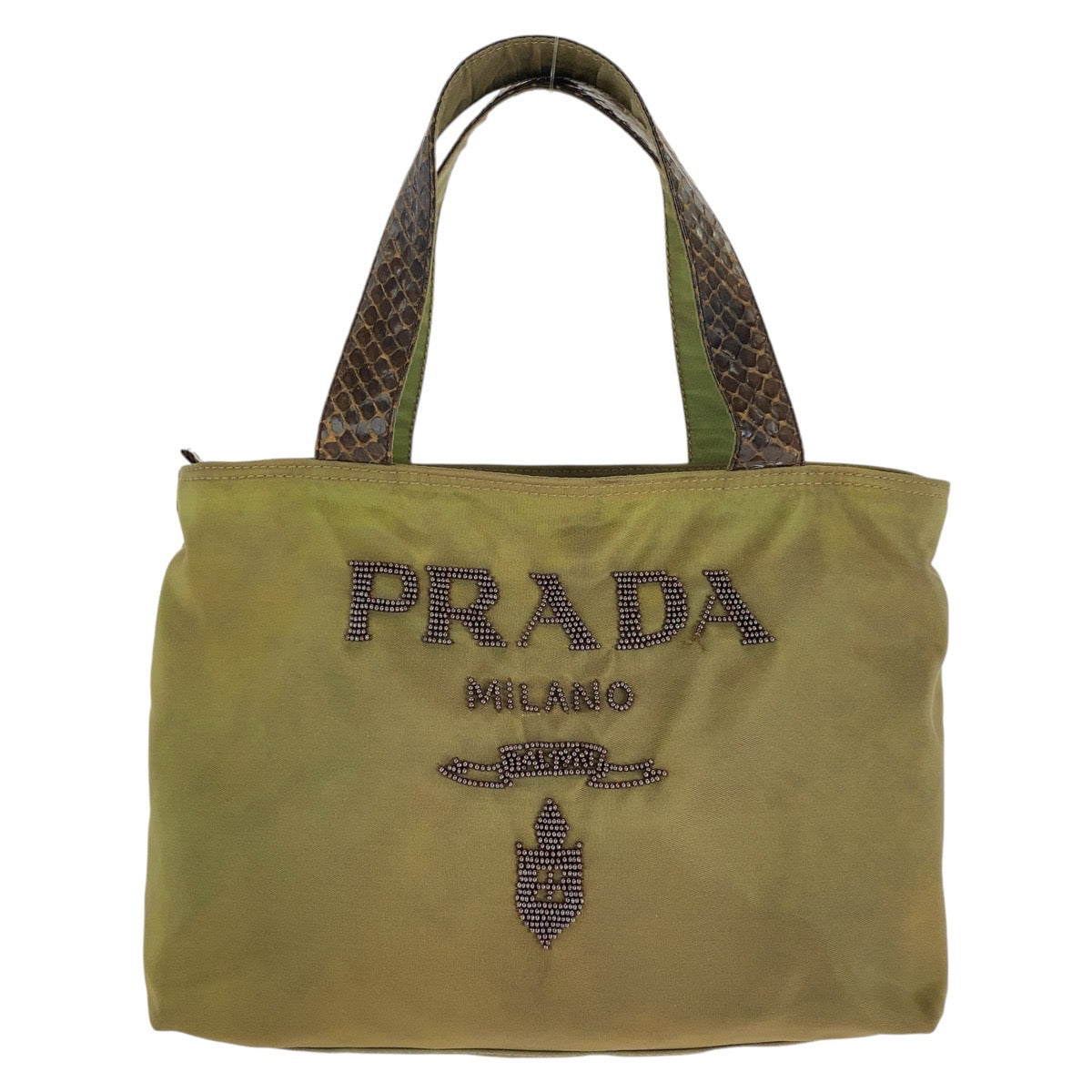 Prada Nylon Python Tessuto Beads Tote Bag