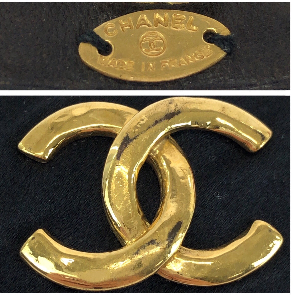 Chanel Vintage Satin Coco Mark Barrette