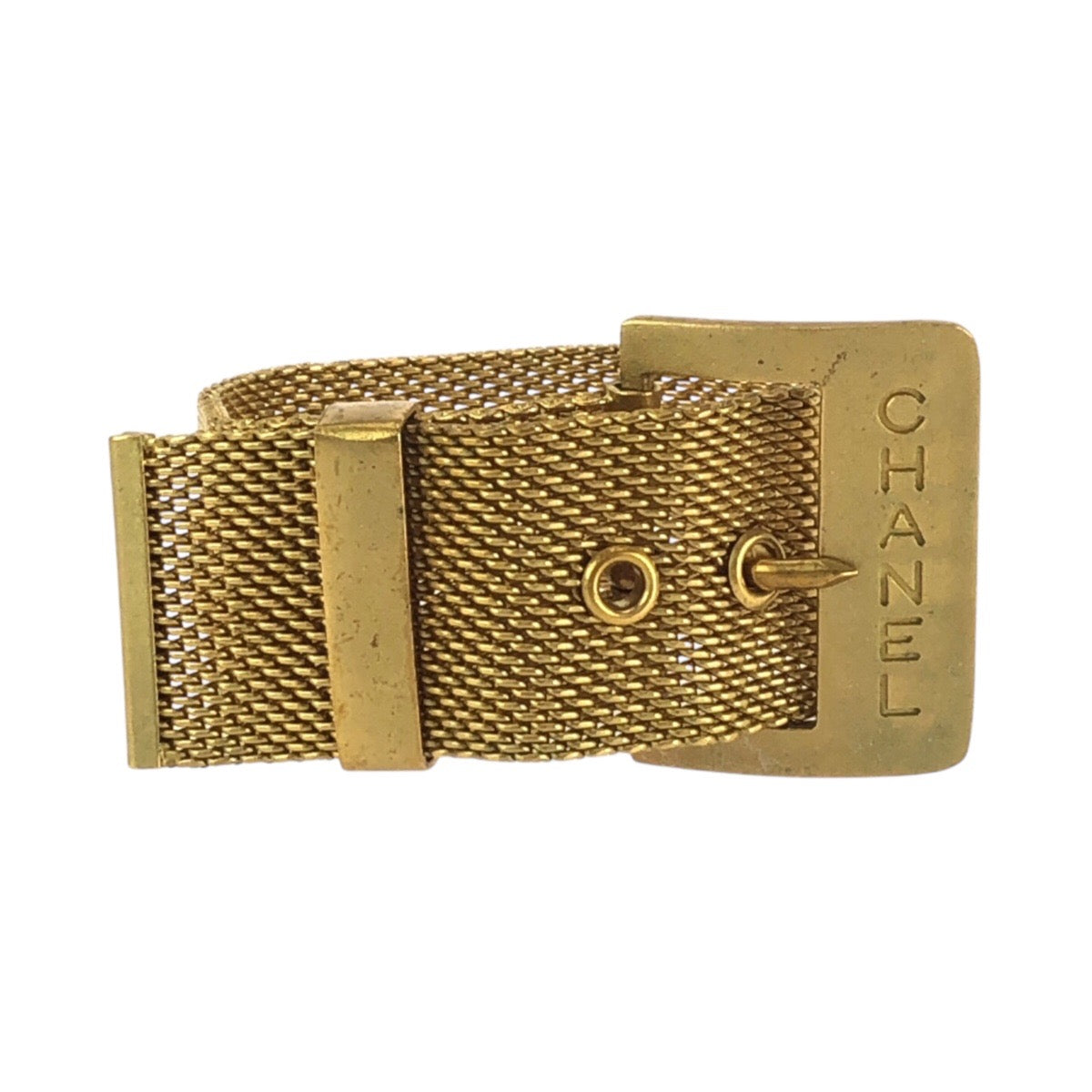 Chanel Vintage Coco Mark Gold Metal Bracelet