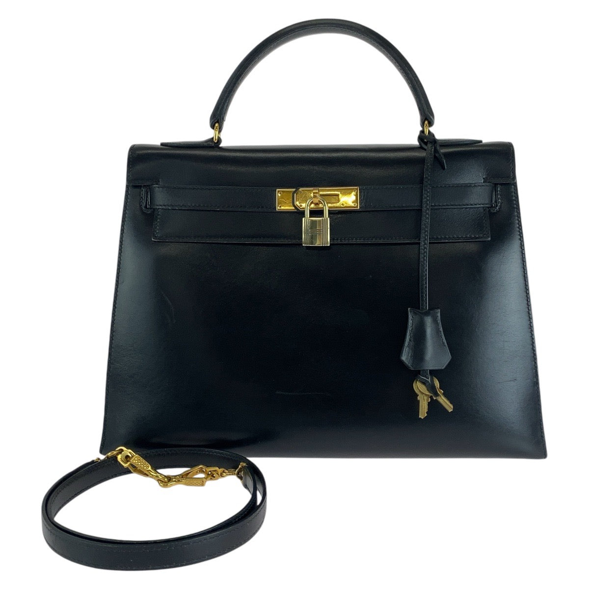 Hermes Vintage Kelly 32 Black Handbag