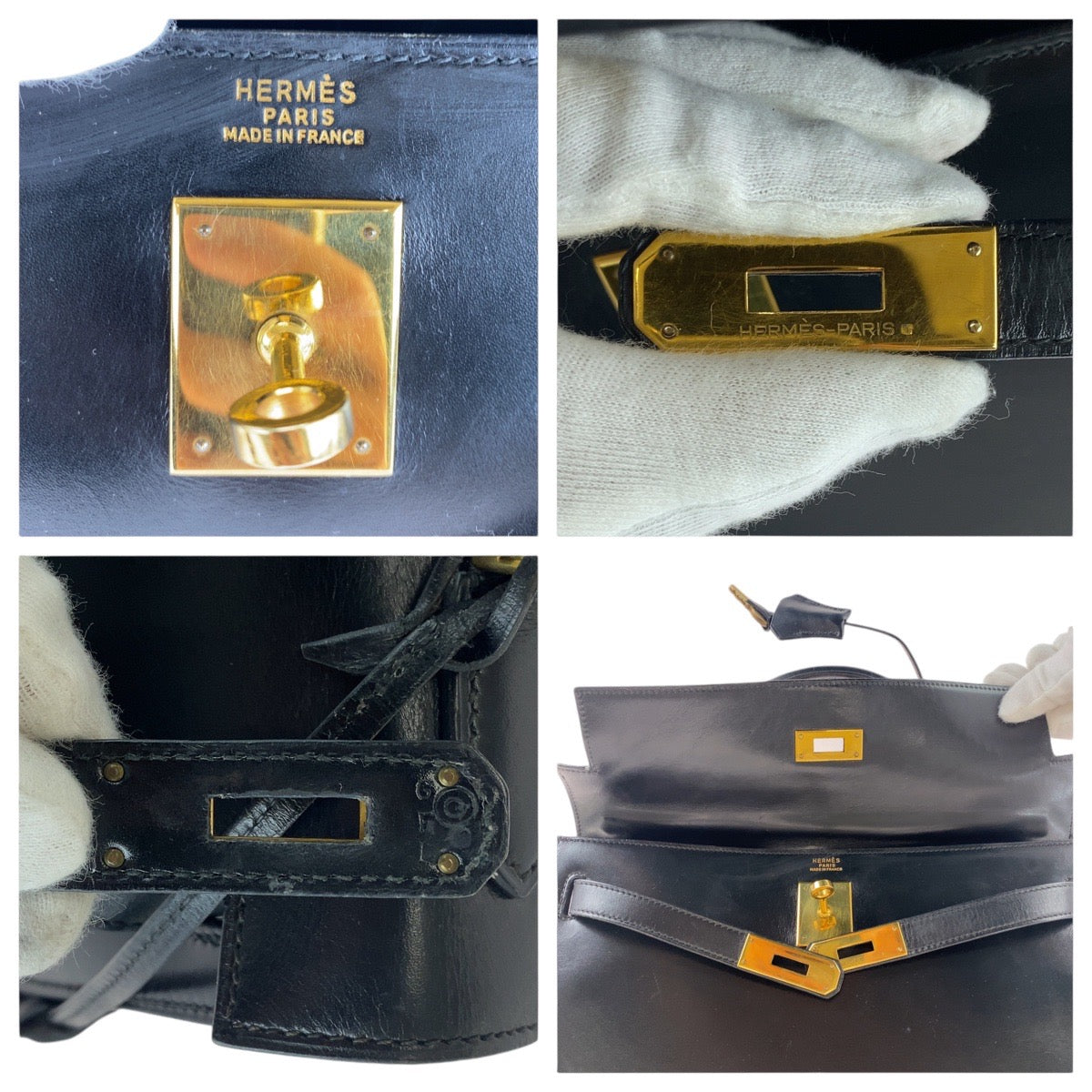 Hermes Vintage Kelly 32 Black Handbag